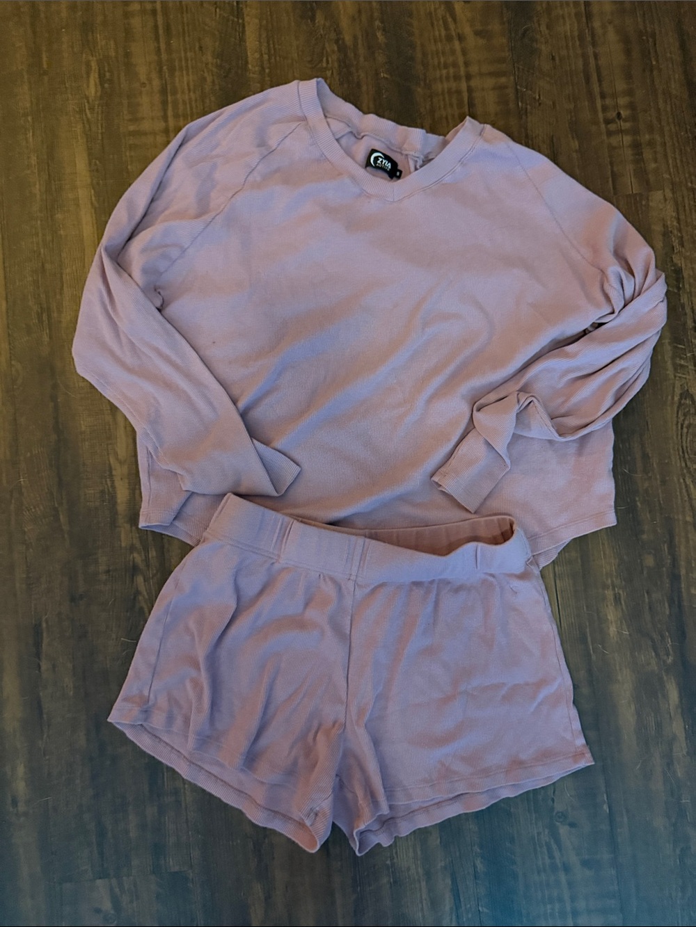 ZYIA Women's Mauve Pink Lounge Top & Shorts Set